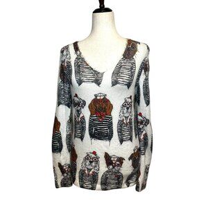 Tricotto XS Dog Print Sweater – Cute Novelty Graphic Pullover, Sailor Dogs, Cozy